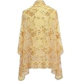Sanmoury Women's 1920s Sequin Shawl Wraps Fringe Glittering Cape Scarf For Evening Wedding Party