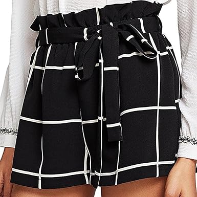 Kurze Shorts Damen Sommer Luckycat Kurze Hosen Damen Womens Plaid Mid Lose Taille Hot Shorts Hosen Hosen Jersey Walking Short