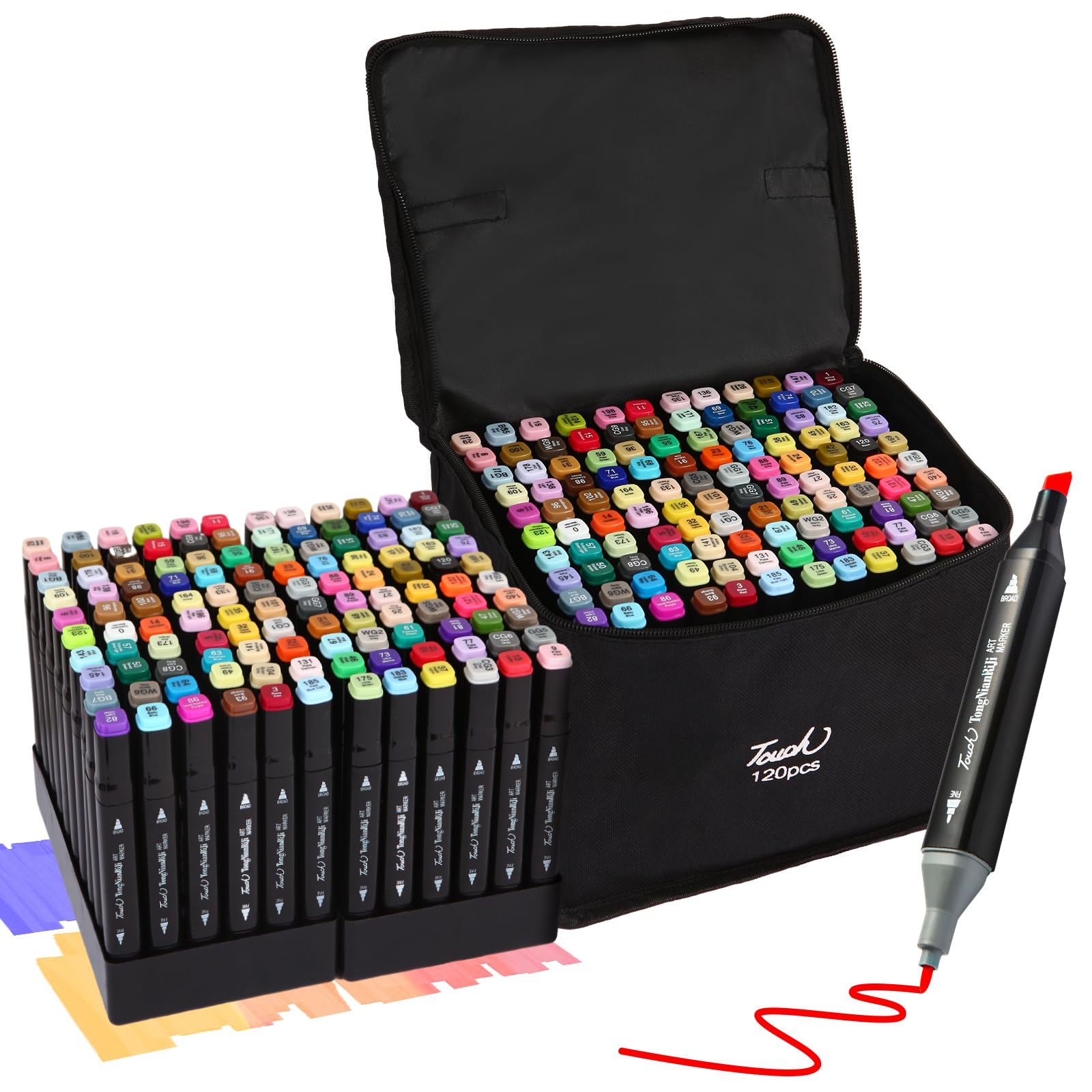 120 Kleuren Alcohol Markers - Dual Tip Permanente Art Markers Set voor
