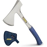 ESTWING Camper's Axe, 19" Blue Outdoorsmen Axe, E44A | Made in USA, Outdoor Versatility, Patented Shock Reduction Grip, Forged In One Piece, Heavy Duty Sheath