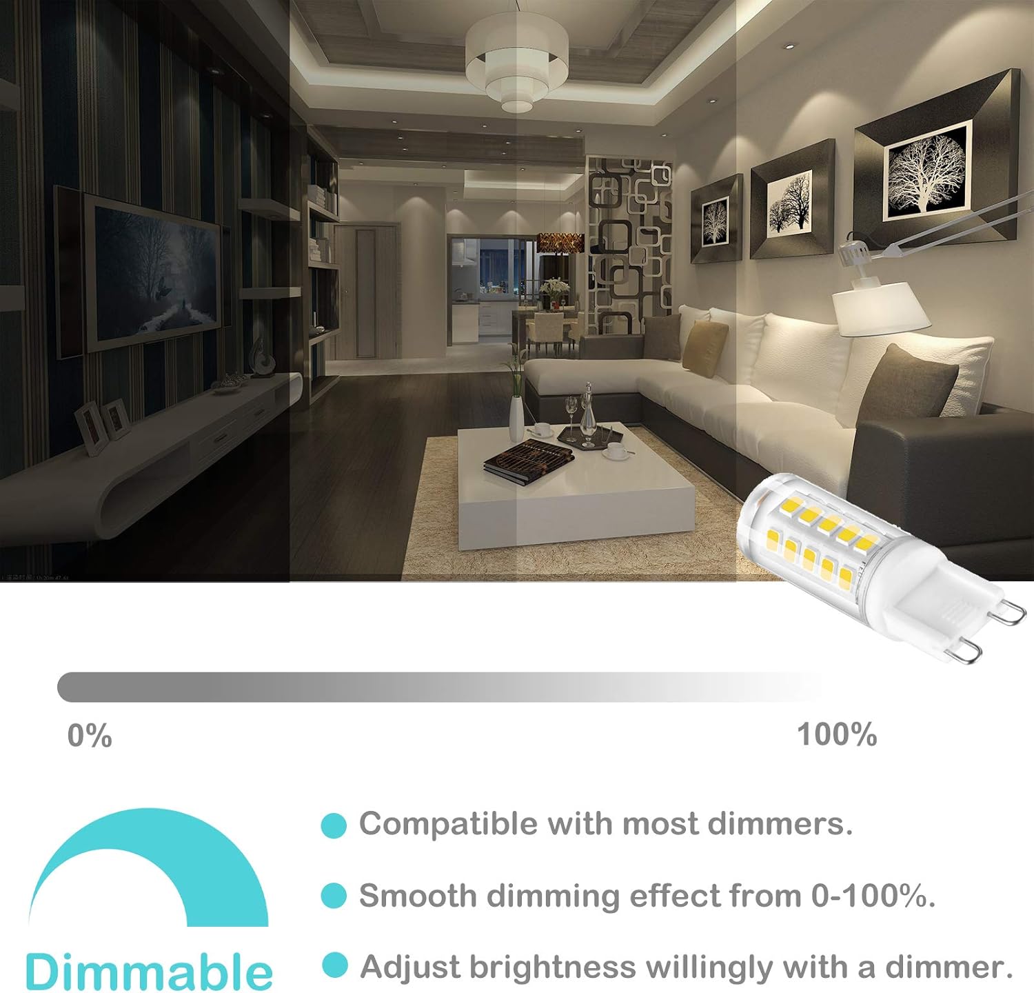 CHEERBEE G9 LED Bulbs Dimmable, Natural White 4000K, 3W G9 LED Light Bulb, 28W 33W 40W Halogen Replacement - Image 3
