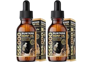 K2XLABS Buster's Large 60ml Bottles, 4mth Supply, Organic Hemp Oil for Dogs and Pets, 555,000 Max Potency, Made in USA - Miracle Formula, Balanced Omega 3, 6, 9 - Joint Relief, Calming (2Pack)