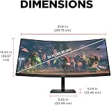 HP Omen 34c Curved Gaming Monitor 34 165Hz WQHD VA 1500R FreeSync 2xHDMI DP view 9