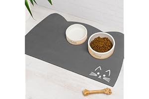 AYIASHIAB Cat Food Mat Non Slip Absorbent, Cat Bowl Mat Quick Dry Dog Food Mat, Eco-Friendly Cat Matt for Food and Water Pet Supplies 10"x18.4"