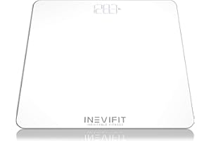 INEVIFIT Bathroom Scale, Highly Accurate Digital Bathroom Body Scale, Measures Weight up to 400 lbs. Includes Batteries