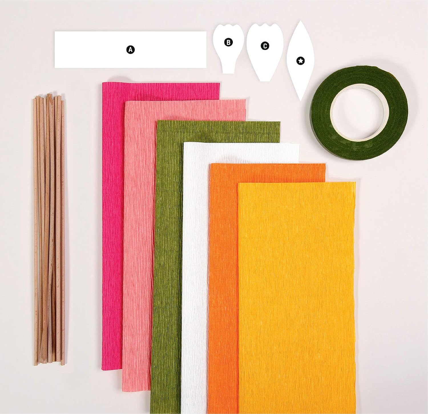 Clairefontaine 97705C Kit Crepon Florist DIY Bouquet of Flowers Paper Crepe Floral Adhesive Tape Step by Step Included Creative - Image 3