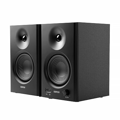 Edifier MR4 Powered Studio Monitor Speakers, 4" Active Near-Field Reference Speaker - Black (Pair)