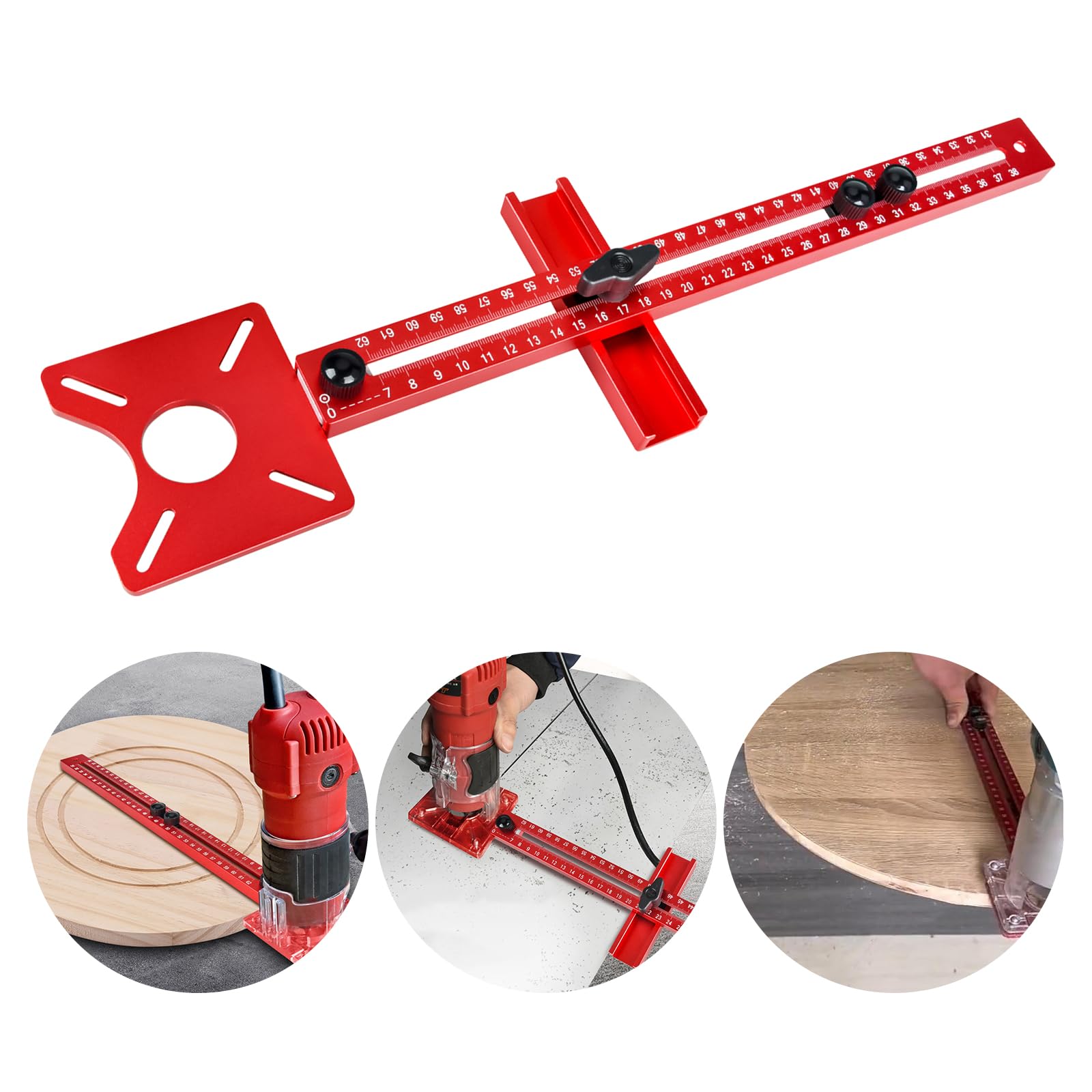 4 in 1 Router Milling Groove Bracket, Adjustable Cabinet Template Tool Aluminium Alloy Router Milling Tool Cabinet Hardware Jig Router Table Insert Plate for Woodworking