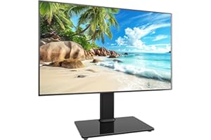 Universal Swivel TV Stand/Base Table Top TV Stand for 13 to 39 inch TVs with 100 Degree Swivel, 4 Level Height Adjustable, He