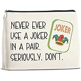 UPNEGE Funny Makeup Bag Mahjong Gifts for Women, Mahjong Lover Gifts Cosmetic Bag Zipper Makeup Pouch