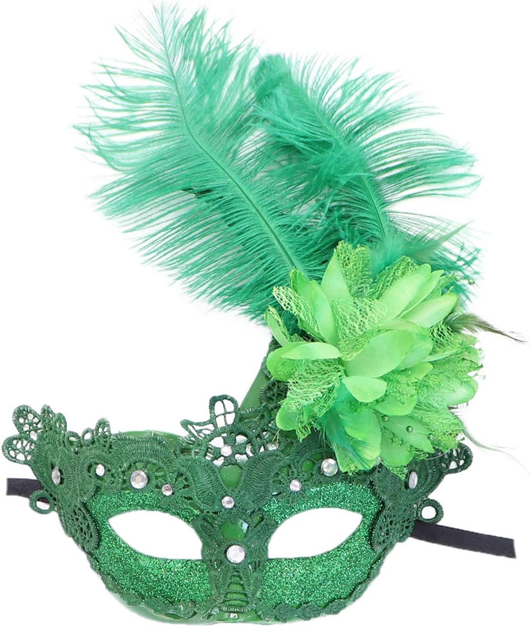 Women's Feather Masquerade Mask Venetian Halloween Mardi Gras Costumes Party Ball Prom Mask