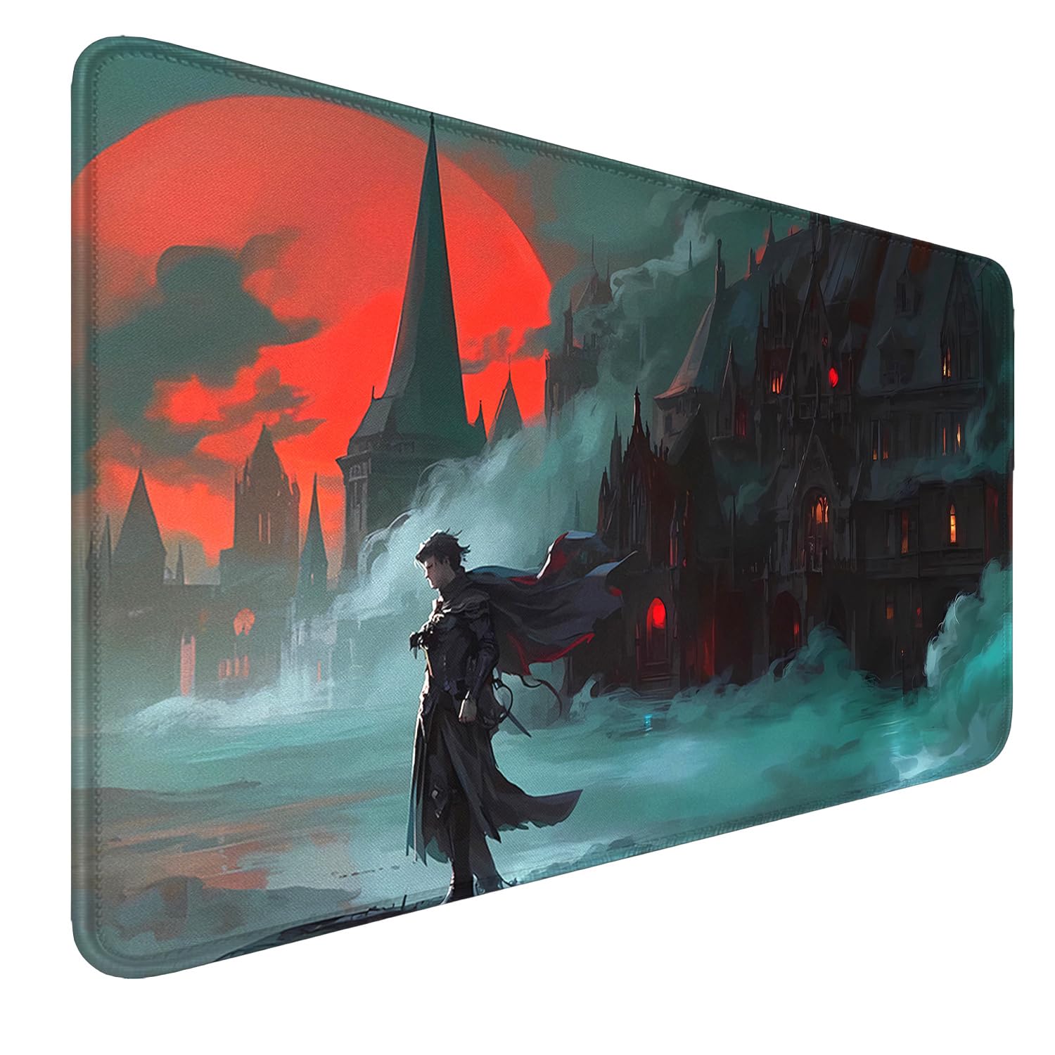 MTG Playmat, 24" x 14" MTG Mat, Stitched Edges Game Play Mat Trading Card Game Playmats Mouse Pad Smooth Rubber Surface TCG Game Mat with Storage Bag