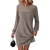 AUTOMET Womens Mini Dresses Long Sleeve Fall Sweater Dress Fashion 2026 Lace Dressy Winter Clothes