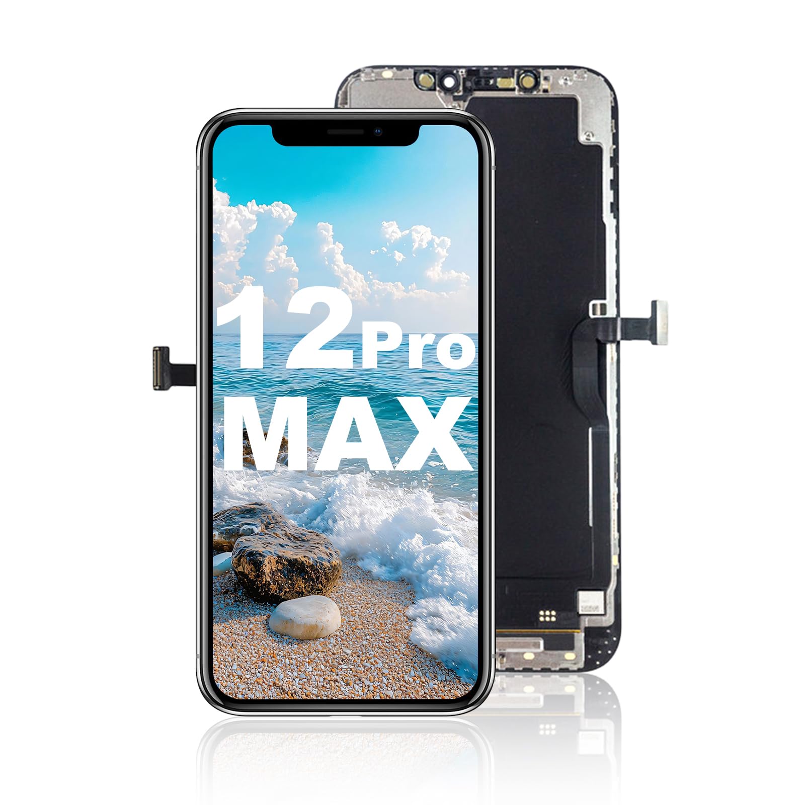 for iPhone 12 Pro Max Screen Replacement,Wholesale Full HD 6.7inch LCD Display 3D Touch Digitizer Assembly with Waterproof Adhesive,for (Models A2342,A2410,A2412,A2411) No Repair Part Tools