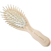 ACCA KAPPA Oval Detangling Hair Brush, Beechwood Body with Wooden Pins | Cone-shaped pins with rounded tips, cushioned base for scalp comfort, non-slip grip, helps tame flyaways and add shine