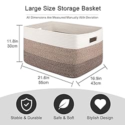 OIAHOMY Large Blanket Basket For Living