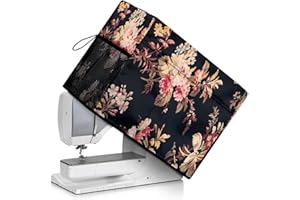 Annejudy Retro Flower Sewing Machine Cover with Convenient Pockets Durable Sewing Machine Dust Cover Compatible with Most Standard Singer & Brother Sewing Machine