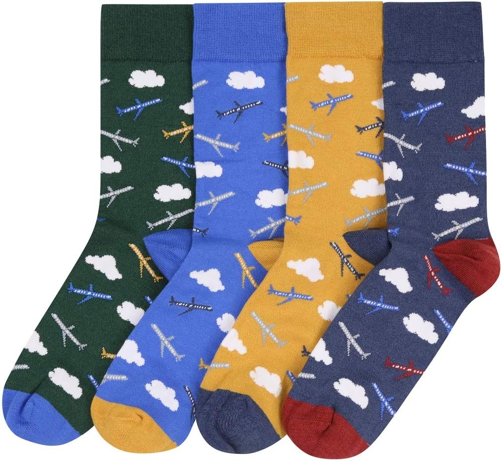 Men Bamboo Socks Aeroplane Gift Box 4pk