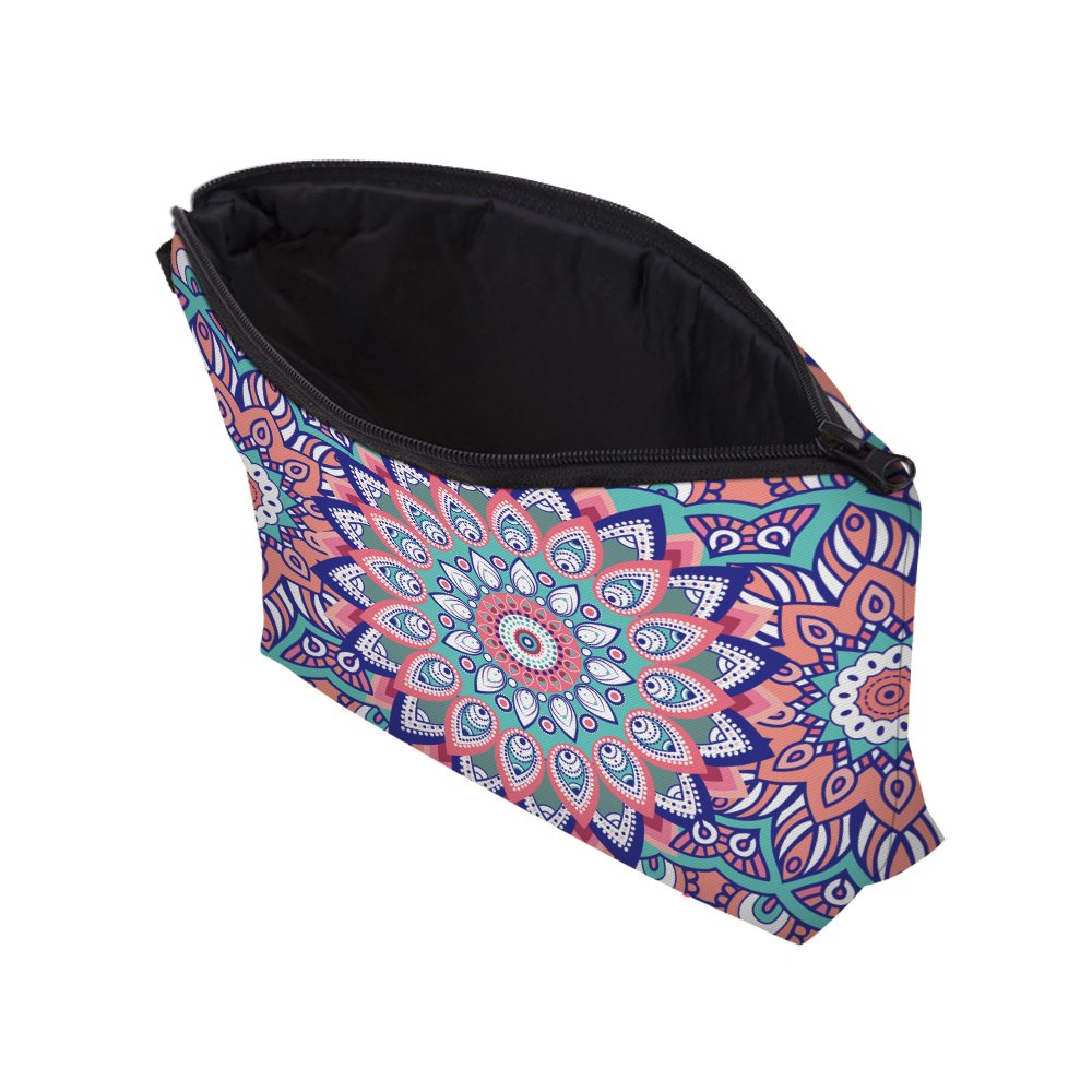 Roomy Cosmetic Bag, 3 piece Set Deanfun Waterproof Travel Toiletry Pouch Makeup with Zipper (Mandala Flowers) : Beauty