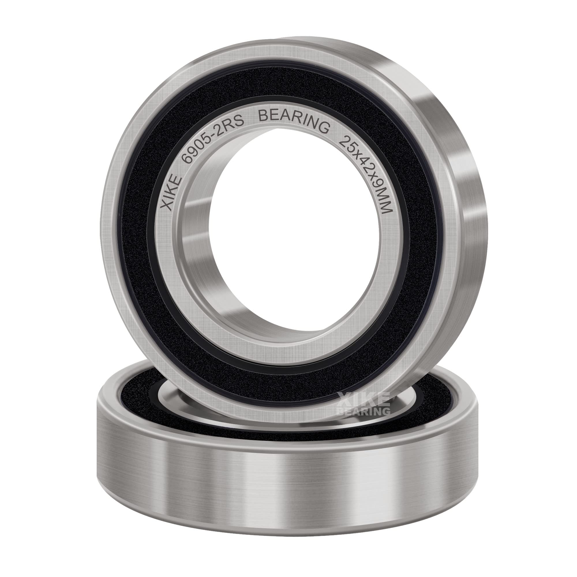XIKE 2 pcs 6905-2RS Ball bearings 25x42x9mm Chrome Steel and Pre-Lubricated 6905RS Deep groove ball bearings with Double Rubber Seal.