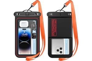 jaroco 2023 Upgraded Floating Waterproof Phone Pouch, Large Waterproof Cell Phone Case, IPX8 Phone Dry Bag for iPhone 14 Pro Max/13 Pro Max /12 Pro/11/SE, Galaxy S23 Ultra/S22/S21 Up to 9’’ Black