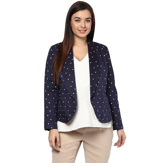 Day Jacket Navy Blue with Polka