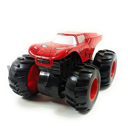 SaleOn 4wd Unbreakable Mini Monster Trucks Friction Powered Cars for Kids Tracktor Look Rubber Tires (Red)-1060