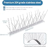 Moyofree Bird Spikes 24 Strips 8M Stainless Steel Pigeon Deterrent view 2