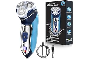SAKIOO Electric Razor for Men,Men’s Electric Shavers Rotary,LED Display 100% Waterproof Cordless Razor