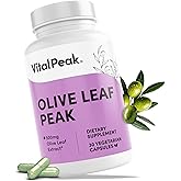 Vital Peak® Olive Leaf Peak 500 mg - Immune System Support, Cardiovascular Health Support & Joint Comfort Support - Olive Leaf Extract Capsules - Natural Supplement - Vegan, Non-GMO - 30 Capsules