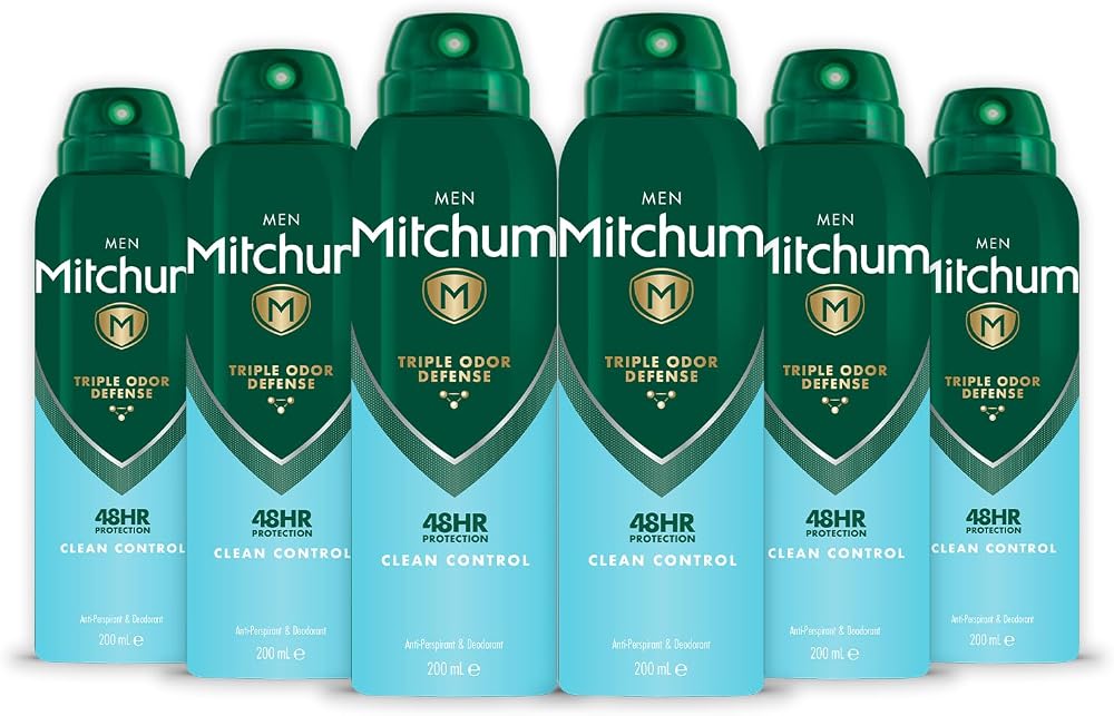 Mitchum Men Clean Control Triple Odour Defence 48HR Deodorant Spray 200ml (Pack
