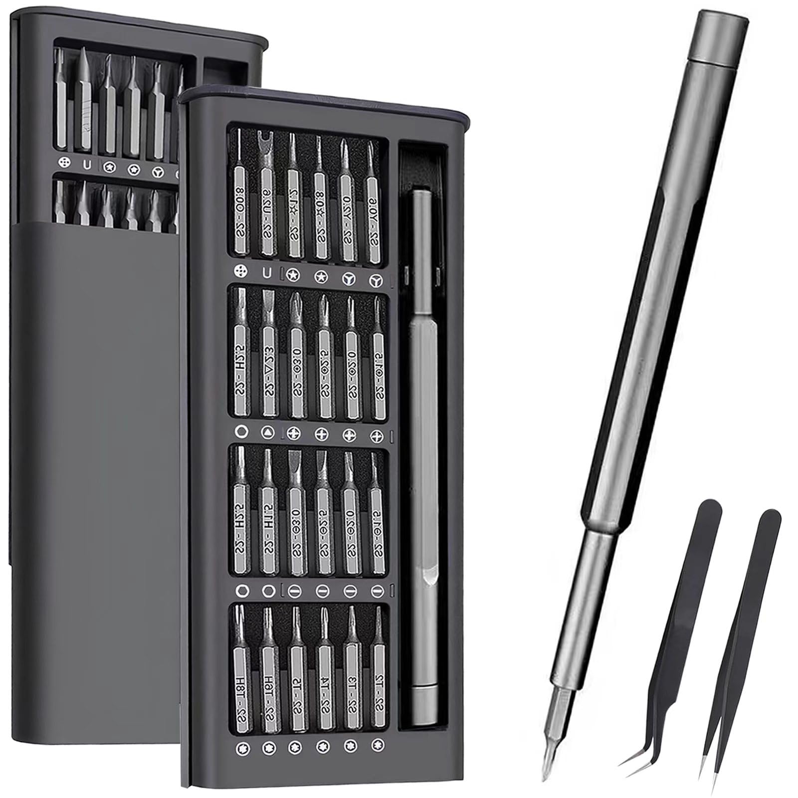 Photo 1 of Precision Screwdriver Set, 27 in 1 Small Screwdriver Set Magnetic, Mini S2 Steel Bits with Tweezers, Magnetic Mini Repair Tool Kit for Laptop, Phone, PC, Glasses, Watch, Electronic