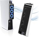 Cooling Accessories for PS5, KIWIHOME Horizontal Cooling Fan for PS5, Upgraded Quiet Cooler Fan with LED Light and USB3.0 Hub