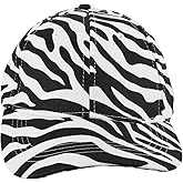 VALICLUD Cow-Stripe Baseball Cap Zebra Print Peaked Cap Cotton Linen Peaked Hat Outdoor Sun Hat for Women Girls White