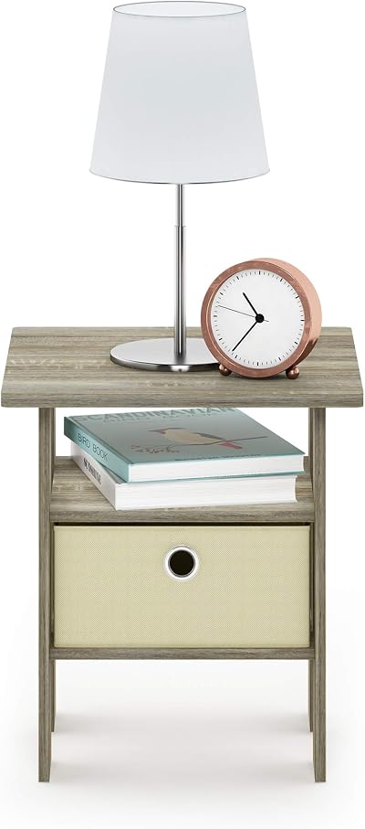 Furinno Andre y Side Table End Table Night Stand Sonoma Oak 39.4cm
