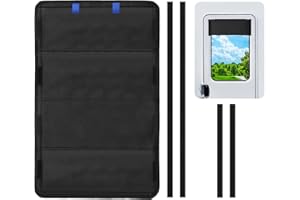 SOJAL RV Door Window Shade, 25 x 16 Inch New Model Foldable Velcro Camper Window Covering UV Rays Protection RV Accessories 100% Blackout (Black)