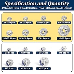 Vifmy SAE & Metric Nylon Insert Lock Nuts