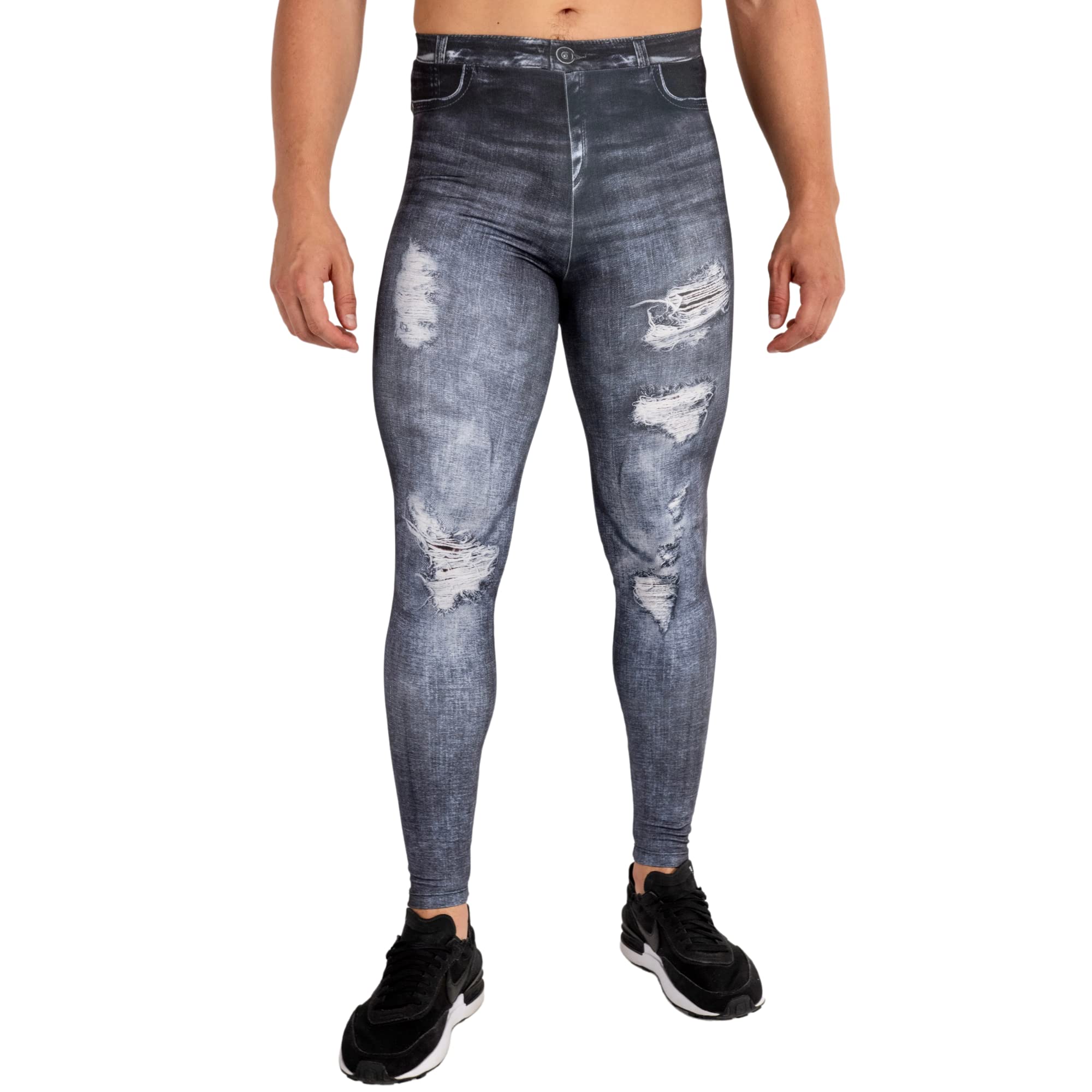 Meggings Blue Vinyl Leggings Kapow Meggings The Original Men's