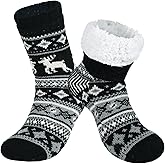 Winter Mens Fluffy Warm Fleece Lining Slipper Socks Sleeping Socks Christmas Socks