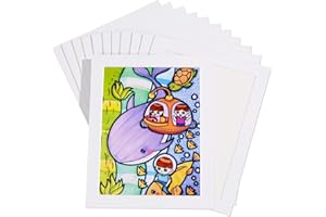 HOTUO 12 Pack A4 Paper Frames for Kids Drawing, White Cardboard Picture Frame with PVC Film, Display 8.5x11