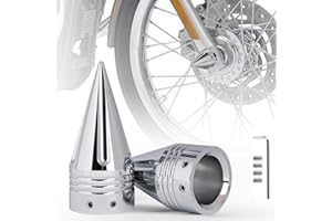 Motorcycle Front Axle Nut Covers, PSLER 3.6" 9.1CM Front Axle Caps for Street Glide Road King Electra Glide Tri Glide Dyna Sportster 1200 Iron 883 Forty Eight 48 Heritage Softail (Chrome)