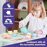 Casdon 33-Piece Tea Set Colourful Playset for Preschool 3+ New Colourway view 3