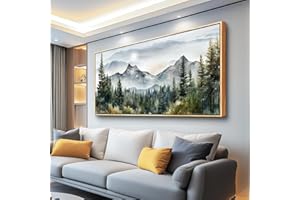 MHARTK66 Wood Framed Wall Art For Living Room Large Wall Decor For Office Bedroom Pictures Abstract Mountain Forest Landscapes Ink Canvas Prints Painting Artwork Modern Stretched and Framed Poster
