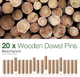 5 Plus 6mm x 30mm Wooden Dowel Pins Pack 20 Fluted Chamfered Ends view 4