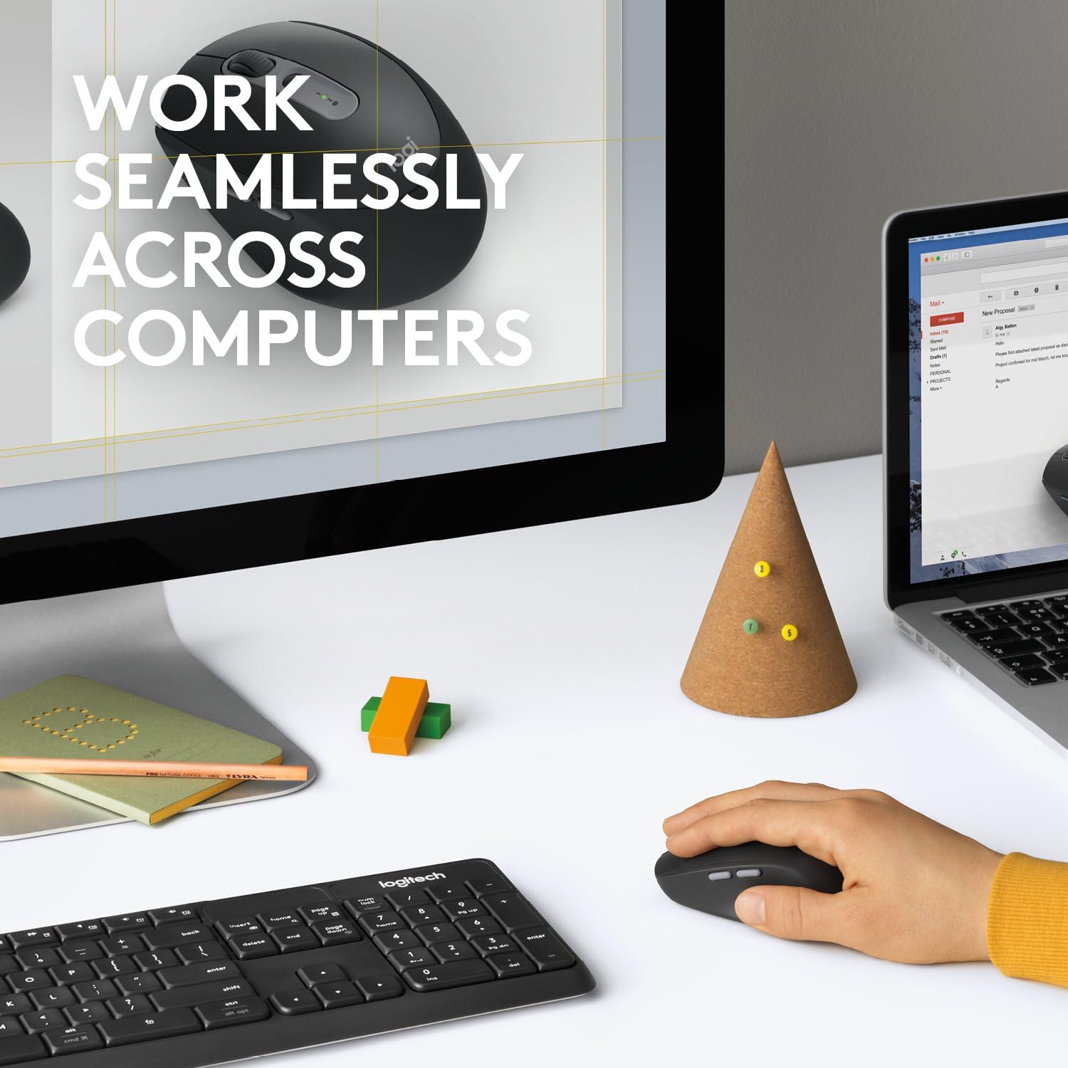 Logitech M590, Silent Wireless Mouse, Multiple Device, Silent