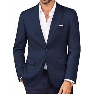PJ PAUL JONES Mens Suit Jacket Business Casual Blazer Slim Fit Sport Coats | Stretchy, Skin-friendly, Durable fabric, Suit Ja