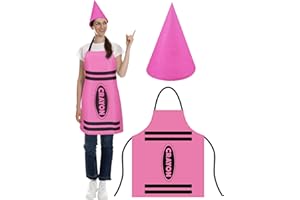 Teenyyou Crayon Apron and Funny Gnome Cone Hats for Costume Set for Adults Fancy Dress Outfit Halloween Cosplay Dress up