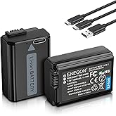 ENEGON NP-FW50 2-in-1 USB-C Direct Charging Replacement Batteries 1500mAh (2-Pack) for Sony NEX 3/5/7, A7, A7II, A7SII/R/RII/ZV-E10, A6000, A6300, A6400, A6500, A55, A5100, RX10 II Cameras