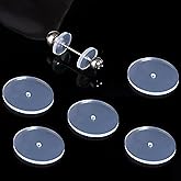 0.55 Inch Silicone Earring Backs Stoppers for Piercings, Clear Discs, 14mm, Non-Pull Stabilizer Pads for Healing Earlobe Support Patches (50 pcs)