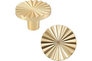 AOBITE 6 Pack Gold Kitchen Cabinet knobs and Pulls - Brushed Gold Zinc Cupboard Drawer Handles for Dresser Drawers